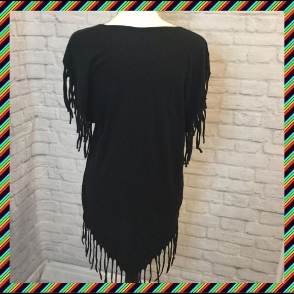 NWOT, Wildfox Oversized Fringe Tunic with Zebra Print Heart: Fits XS-M - Picture 2 of 7